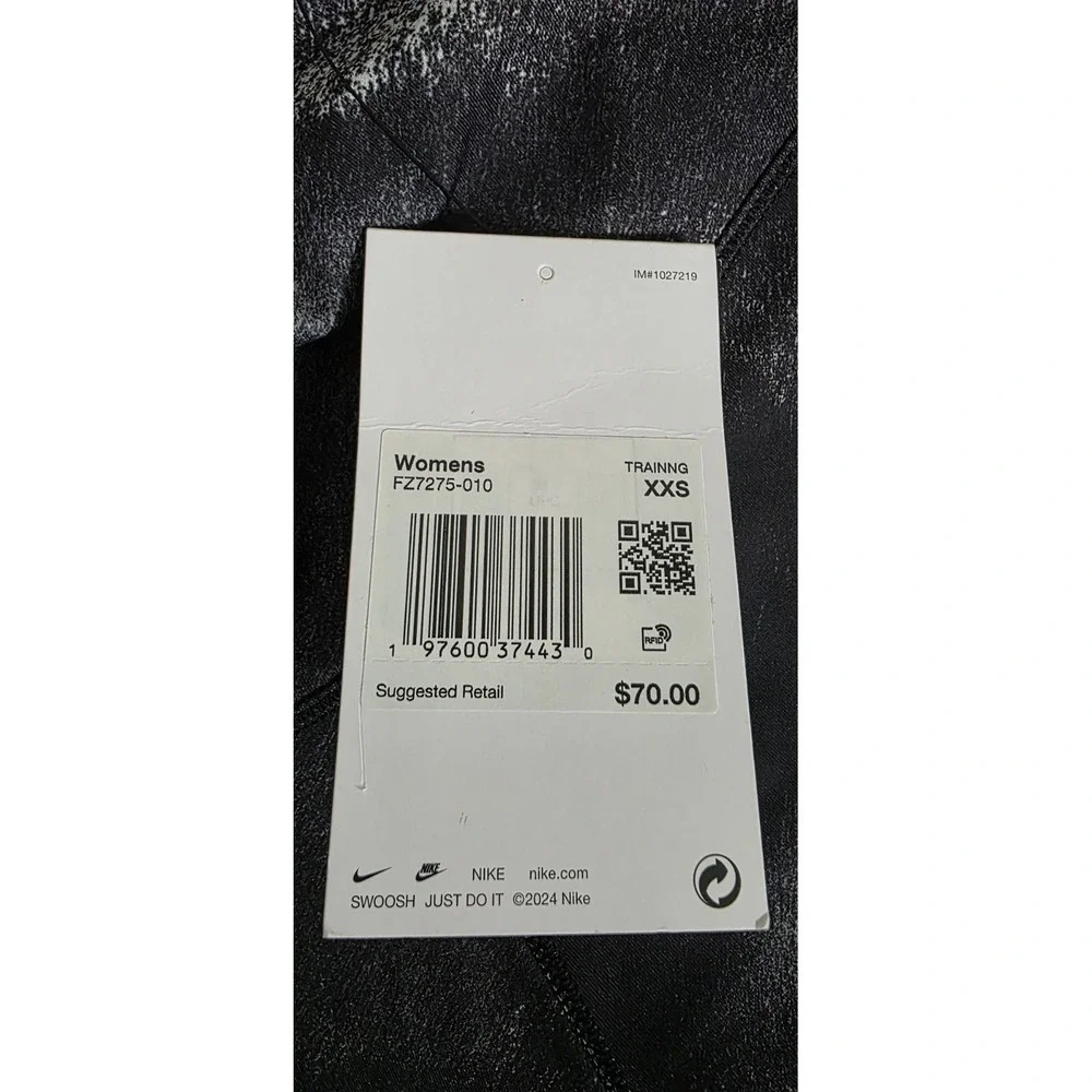 NWT Nike One Women Size XXS‎ High Rise 7/8 Printed Leggings Black FZ7275-010 Run